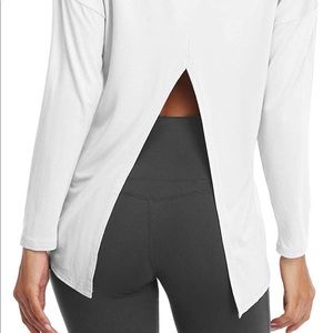 Open Split Back Top - WHITE
